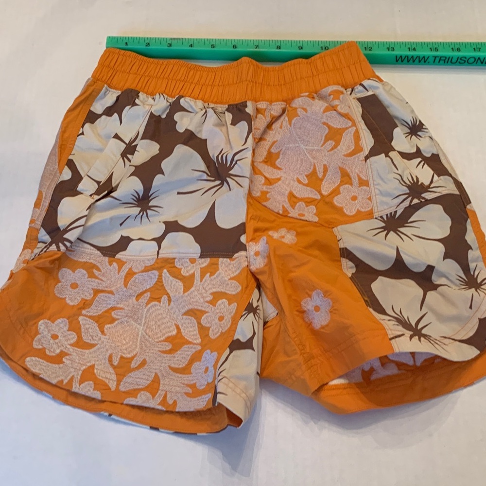 FP Movement by Free People Prime Time Orange & Brown Floral Shorts XS